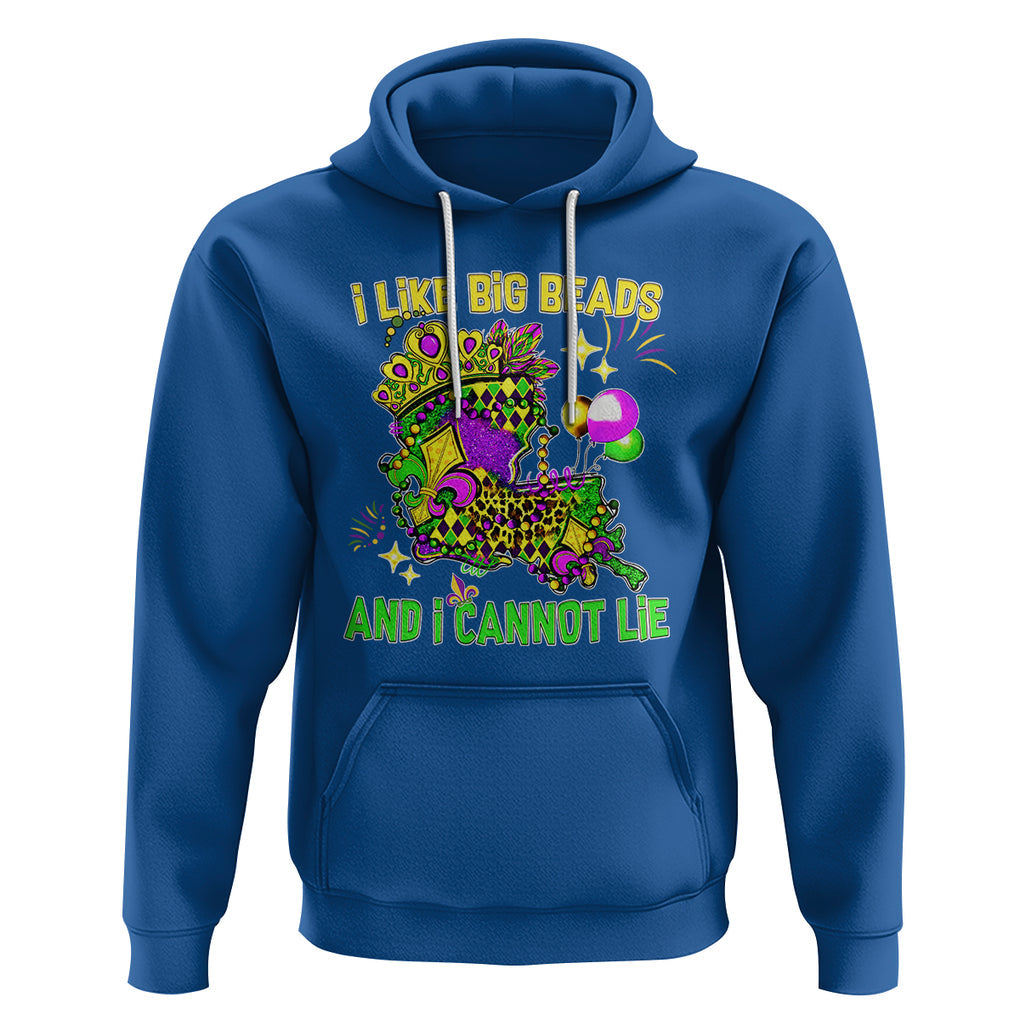 Mardi Gras Hoodie I Like Big Beads And I Can Not Lie New Orleans TS02 Royal Blue Printyourwear