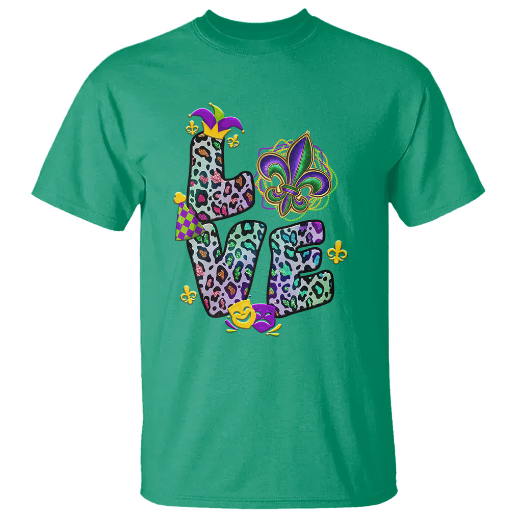Mardi Gras T Shirt Love Mardi Gras Leopard Costume Carnival Parade TS02 Irish Green Printyourwear