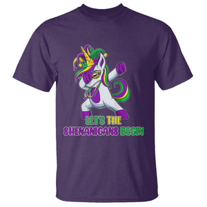 Mardi Gras T Shirt Let The Shenanigans Begin Dabbing Unicorn Costume TS02 Purple Printyourwear