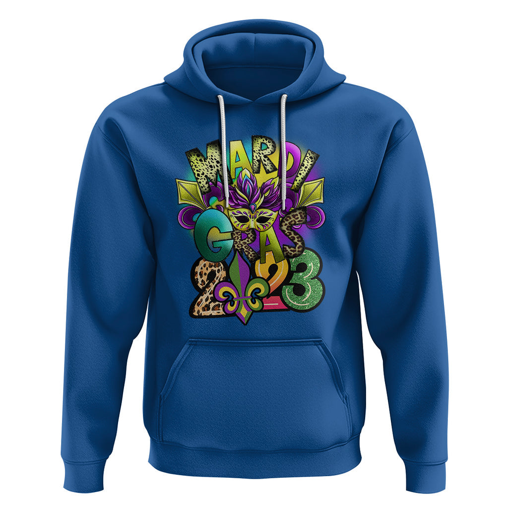Mardi Gras 2024 Hoodie Carnival Squad Costume Mask TS02 Royal Blue Printyourwear