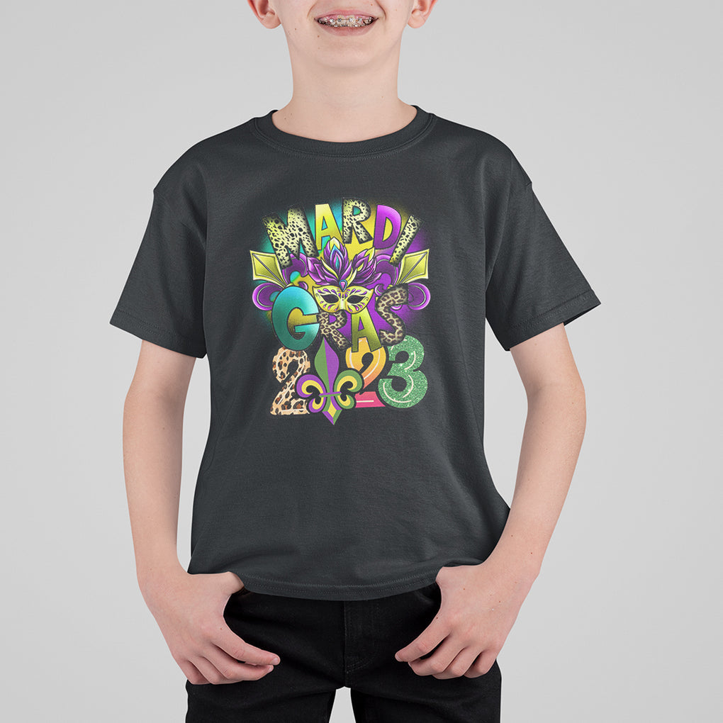 Mardi Gras 2024 T Shirt For Kid Carnival Squad Costume Mask TS02 Black Printyourwear