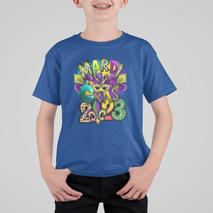 Mardi Gras 2024 T Shirt For Kid Carnival Squad Costume Mask TS02 Royal Blue Printyourwear