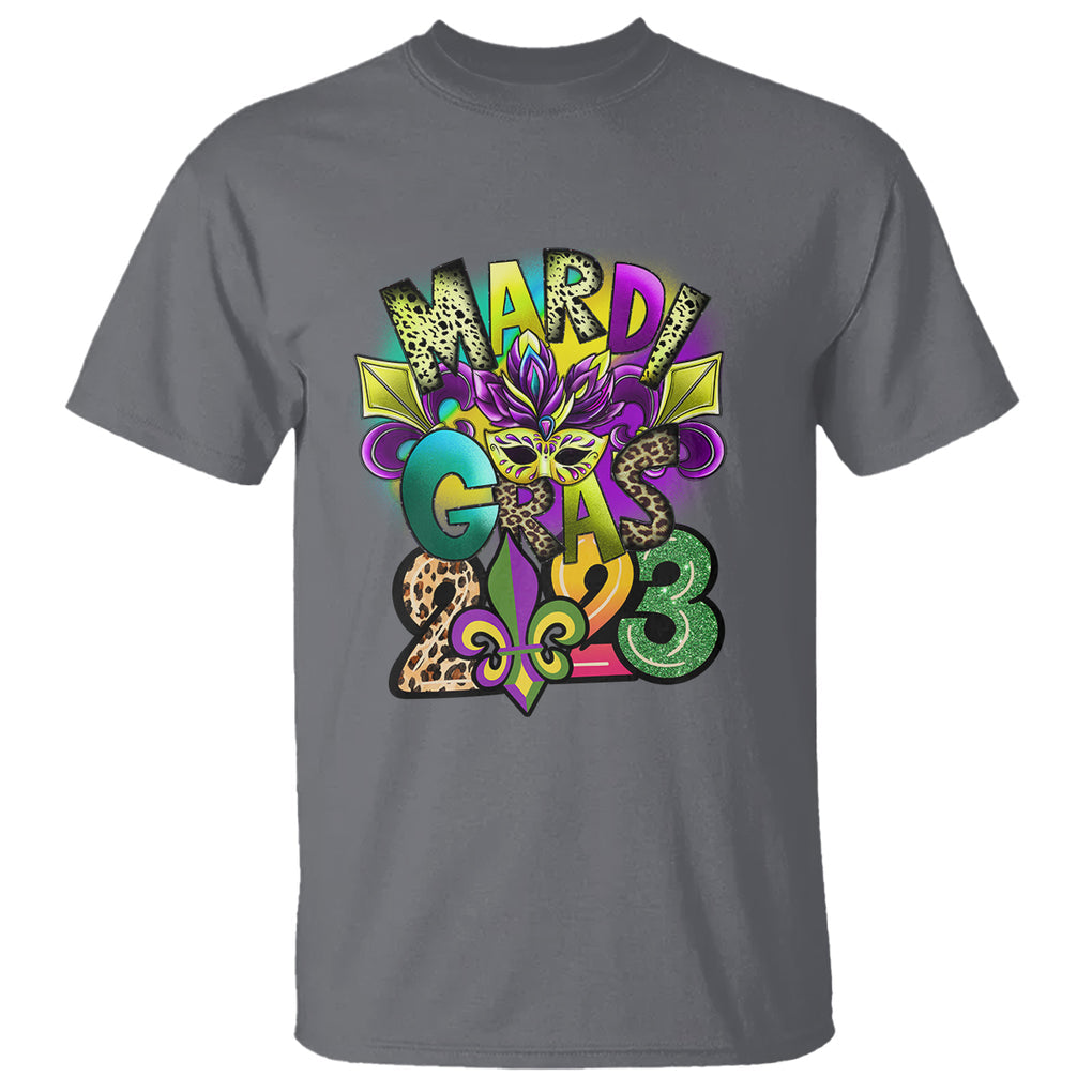 Mardi Gras 2024 T Shirt Carnival Squad Costume Mask TS02 Charcoal Printyourwear