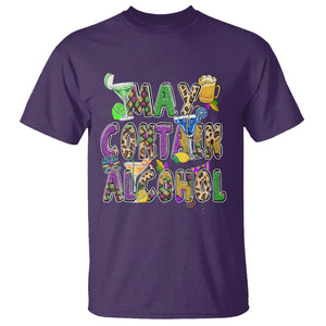Funny Mardi Gras T Shirt Warning May Contain Alcohol Party Drinking Team TS02 Purple Printyourwear