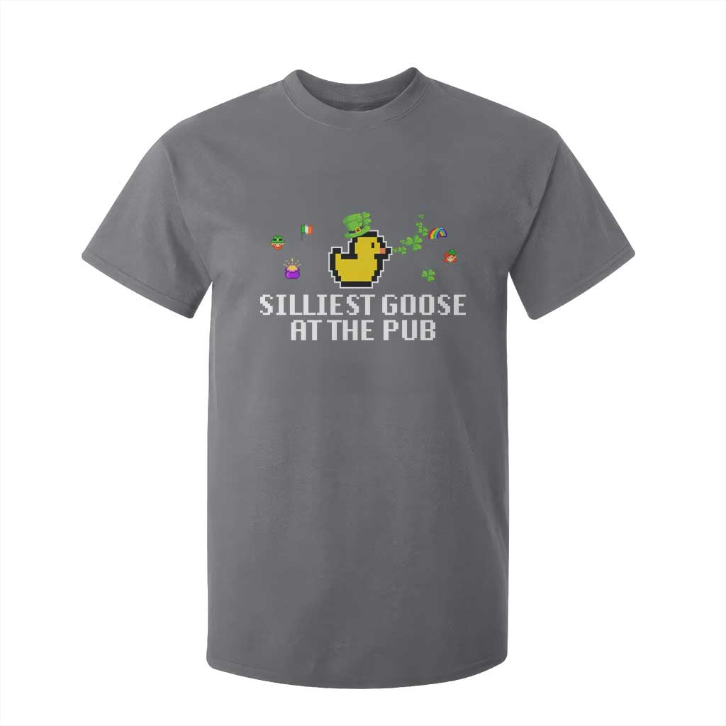 Funny St Patricks Day T Shirt For Kid Silliest Goose At The Pub Funny St. Patricks Day TS02 Charcoal Print Your Wear