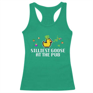 Funny St Patricks Day Racerback Tank Top Silliest Goose At The Pub Funny St. Patricks Day TS02 Irish Green Print Your Wear