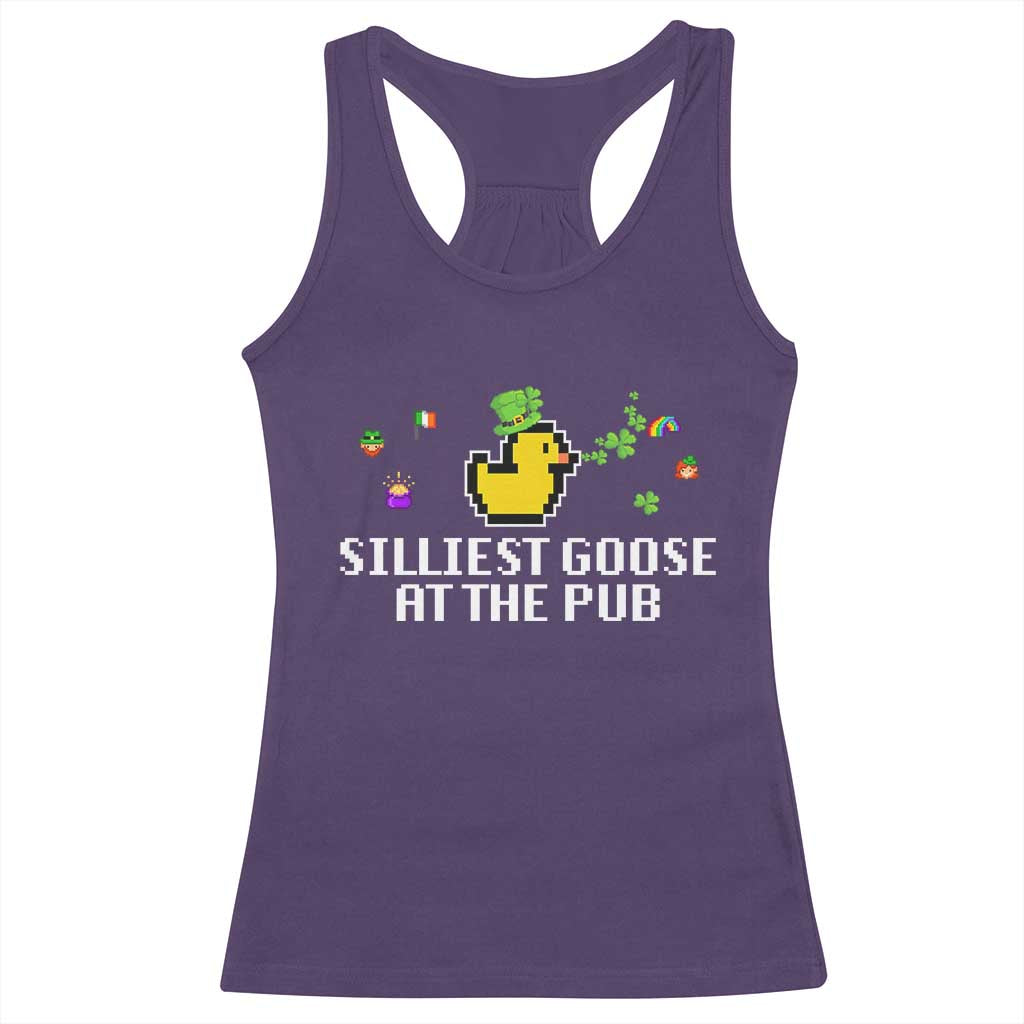Funny St Patricks Day Racerback Tank Top Silliest Goose At The Pub Funny St. Patricks Day TS02 Purple Print Your Wear