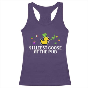 Funny St Patricks Day Racerback Tank Top Silliest Goose At The Pub Funny St. Patricks Day TS02 Purple Print Your Wear