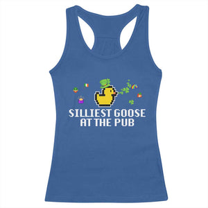 Funny St Patricks Day Racerback Tank Top Silliest Goose At The Pub Funny St. Patricks Day TS02 Royal Blue Print Your Wear