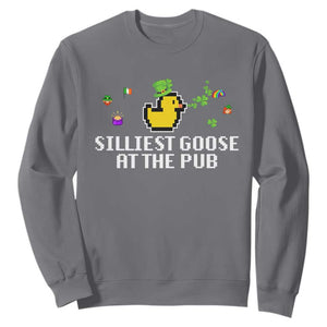 Funny St Patricks Day Sweatshirt Silliest Goose At The Pub Funny St. Patricks Day TS02 Charcoal Print Your Wear
