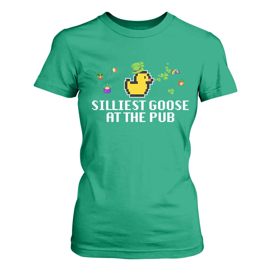 Funny St Patricks Day T Shirt For Women Silliest Goose At The Pub Funny St. Patricks Day TS02 Irish Green Print Your Wear