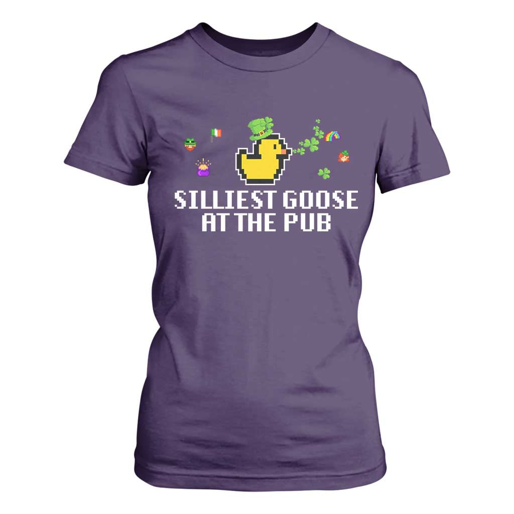 Funny St Patricks Day T Shirt For Women Silliest Goose At The Pub Funny St. Patricks Day TS02 Purple Print Your Wear