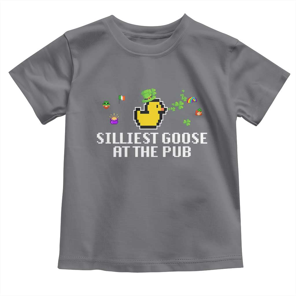 Funny St Patricks Day Toddler T Shirt Silliest Goose At The Pub Funny St. Patricks Day TS02 Charcoal Print Your Wear