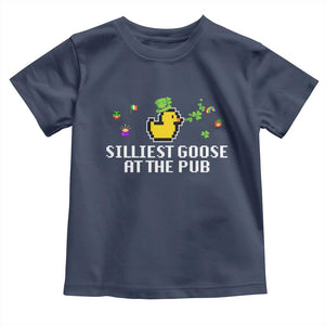 Funny St Patricks Day Toddler T Shirt Silliest Goose At The Pub Funny St. Patricks Day TS02 Navy Print Your Wear
