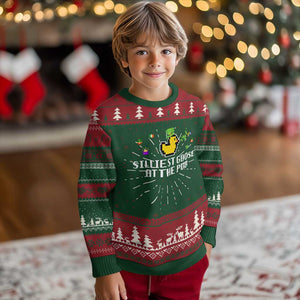 Funny St Patricks Day Knit Sweatshirt Silliest Goose At The Pub Funny St. Patricks Day TS02 Christmas Print Your Wear