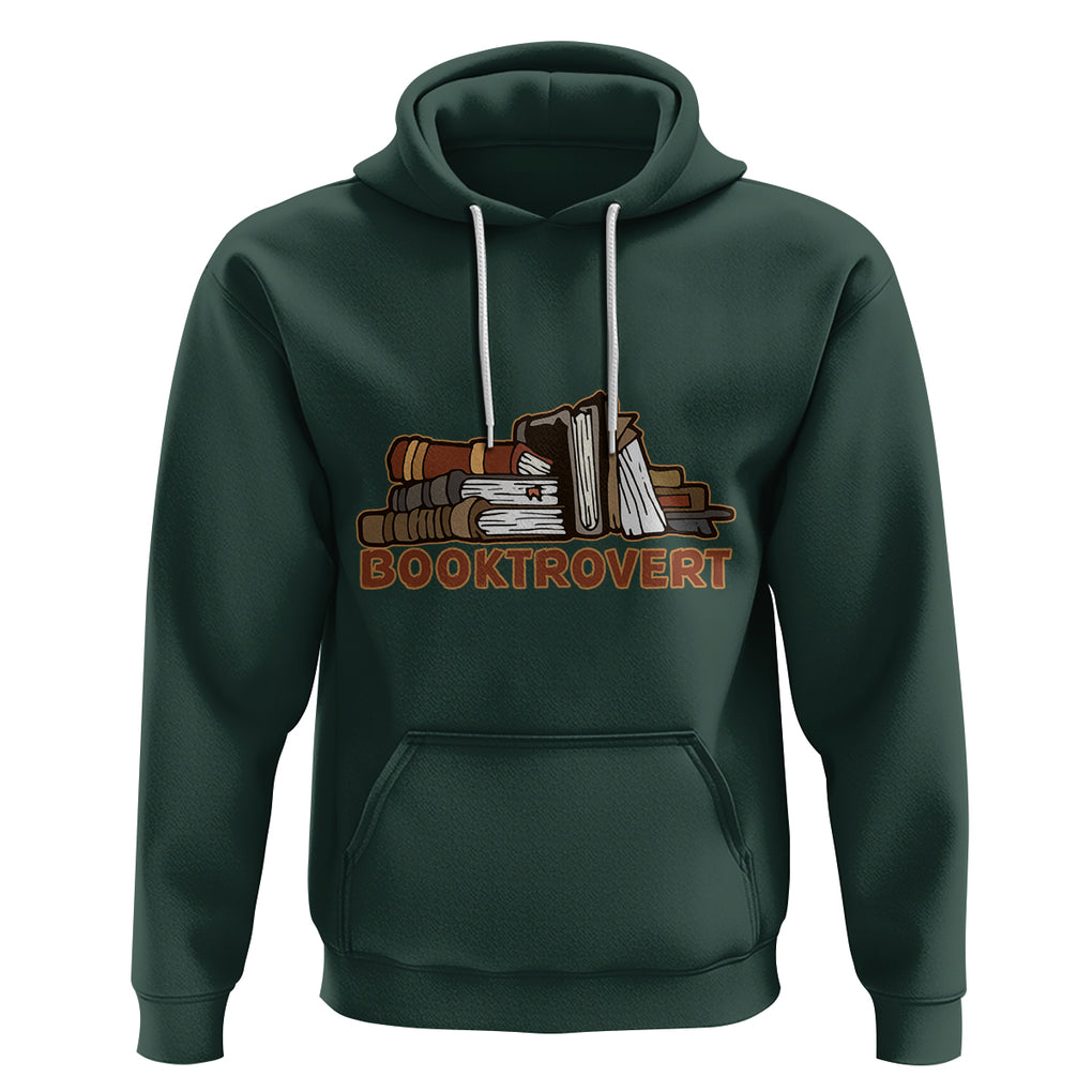 Funny Book Lover Hoodie Booktrovert Definition Books Reader Reading TS02 Dark Forest Green Printyourwear