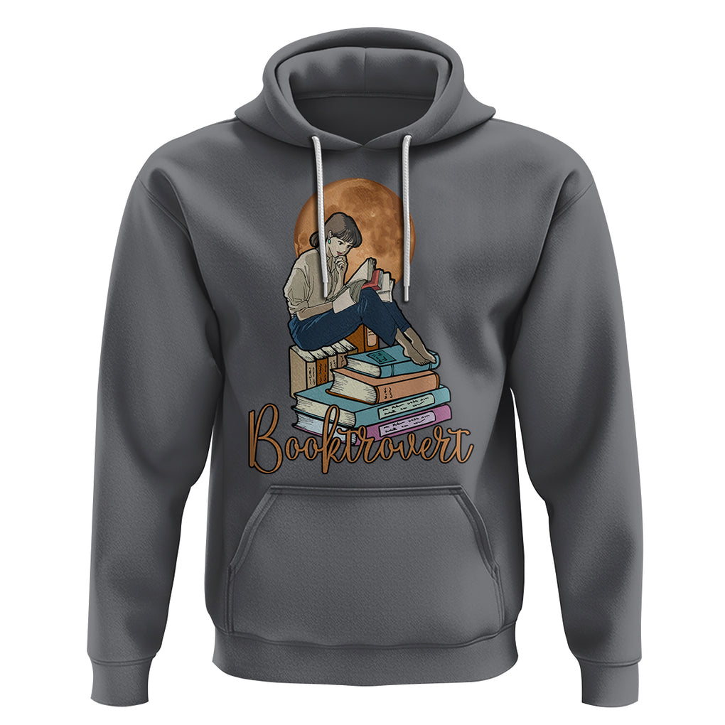 Funny Book Lover Hoodie Booktrovert Girl Books Reader Reading TS02 Charcoal Printyourwear