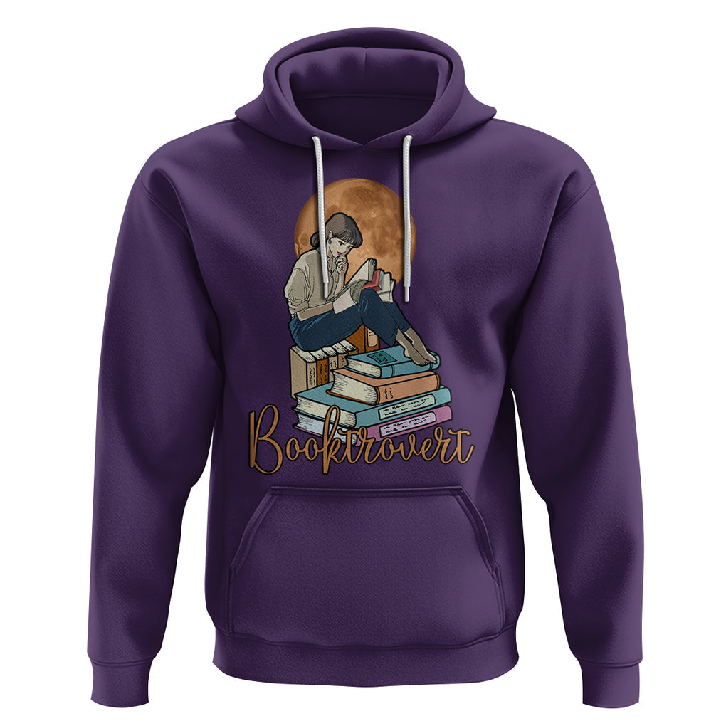 Funny Book Lover Hoodie Booktrovert Girl Books Reader Reading TS02 Purple Printyourwear
