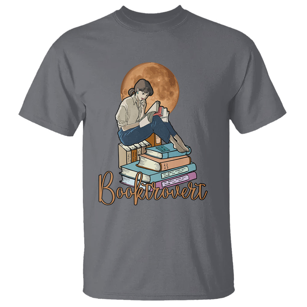 Funny Book Lover T Shirt Booktrovert Girl Books Reader Reading TS02 Charcoal Printyourwear