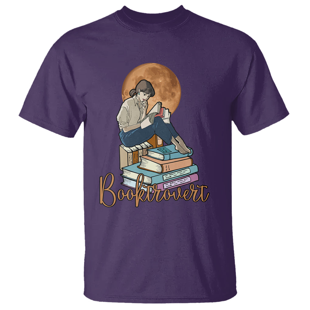 Funny Book Lover T Shirt Booktrovert Girl Books Reader Reading TS02 Purple Printyourwear