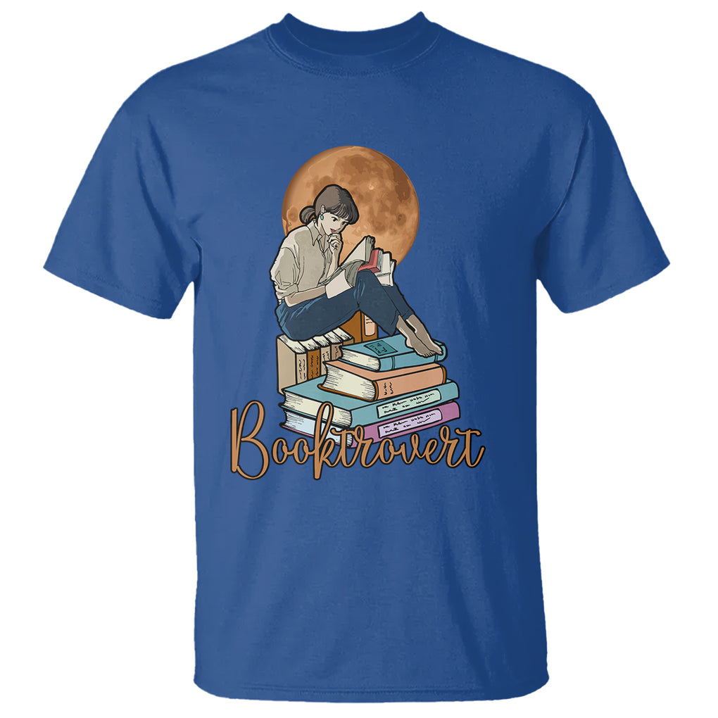 Funny Book Lover T Shirt Booktrovert Girl Books Reader Reading TS02 Royal Blue Printyourwear