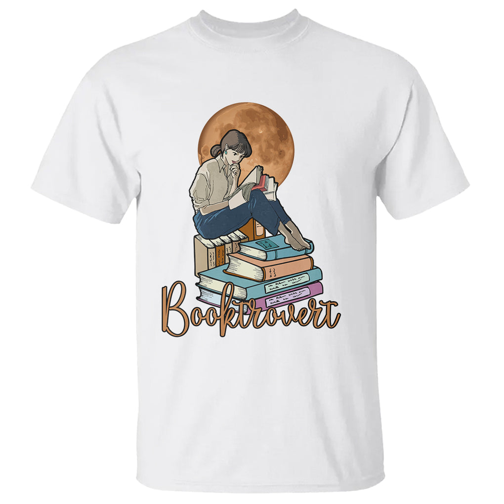Funny Book Lover T Shirt Booktrovert Girl Books Reader Reading TS02 White Printyourwear