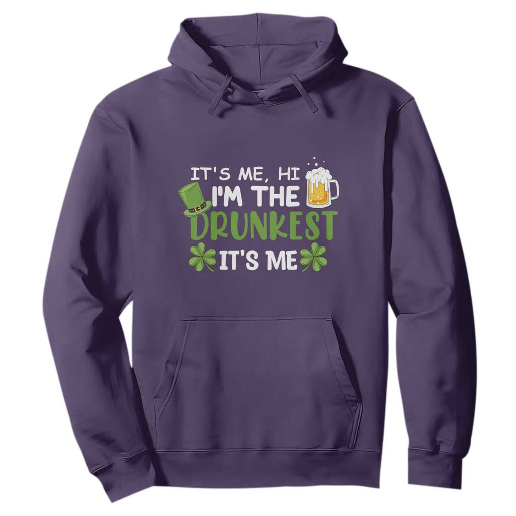 Funny St. Patricks Day Drinking Hoodie It's Me Hi I'm The Drunkest Beers Lovers TS02 Purple Printyourwear