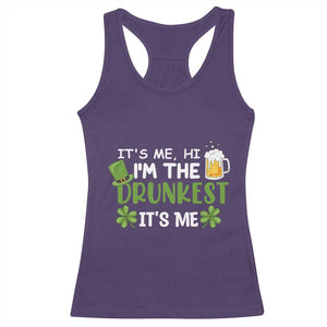 Funny St Patricks Day Drinking Racerback Tank Top It's Me Hi I'm The Drunkest Beers Lovers TS02 Purple Print Your Wear