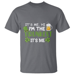 Funny St. Patricks Day Drinking T Shirt It's Me Hi I'm The Drunkest Beers Lovers TS02 Charcoal Printyourwear