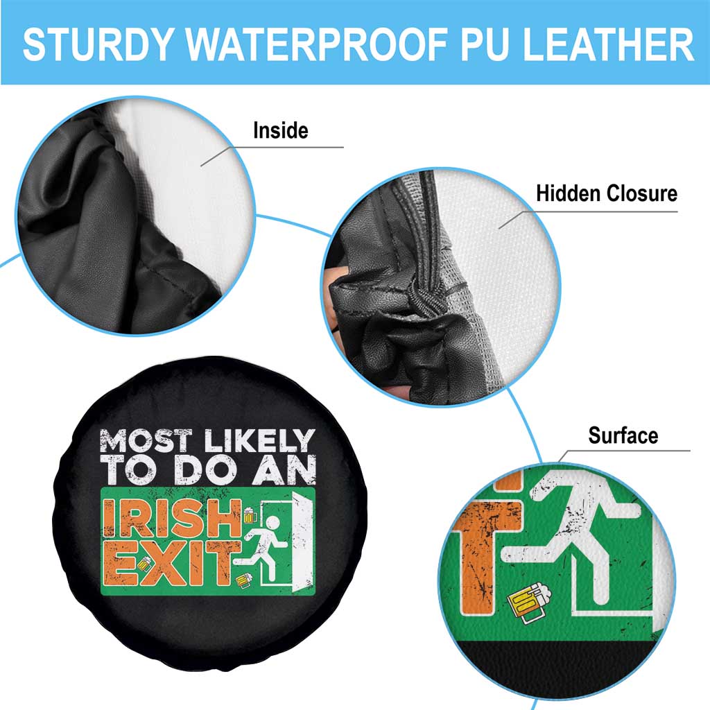 Funny St Patricks Day Spare Tire Cover Most Likely To Do An Irish Exit TS02 Print Your Wear