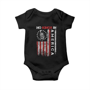 No Kings In America Baby Onesie Retro Freedom American Betsy Ross Flag TS02 Black Print Your Wear