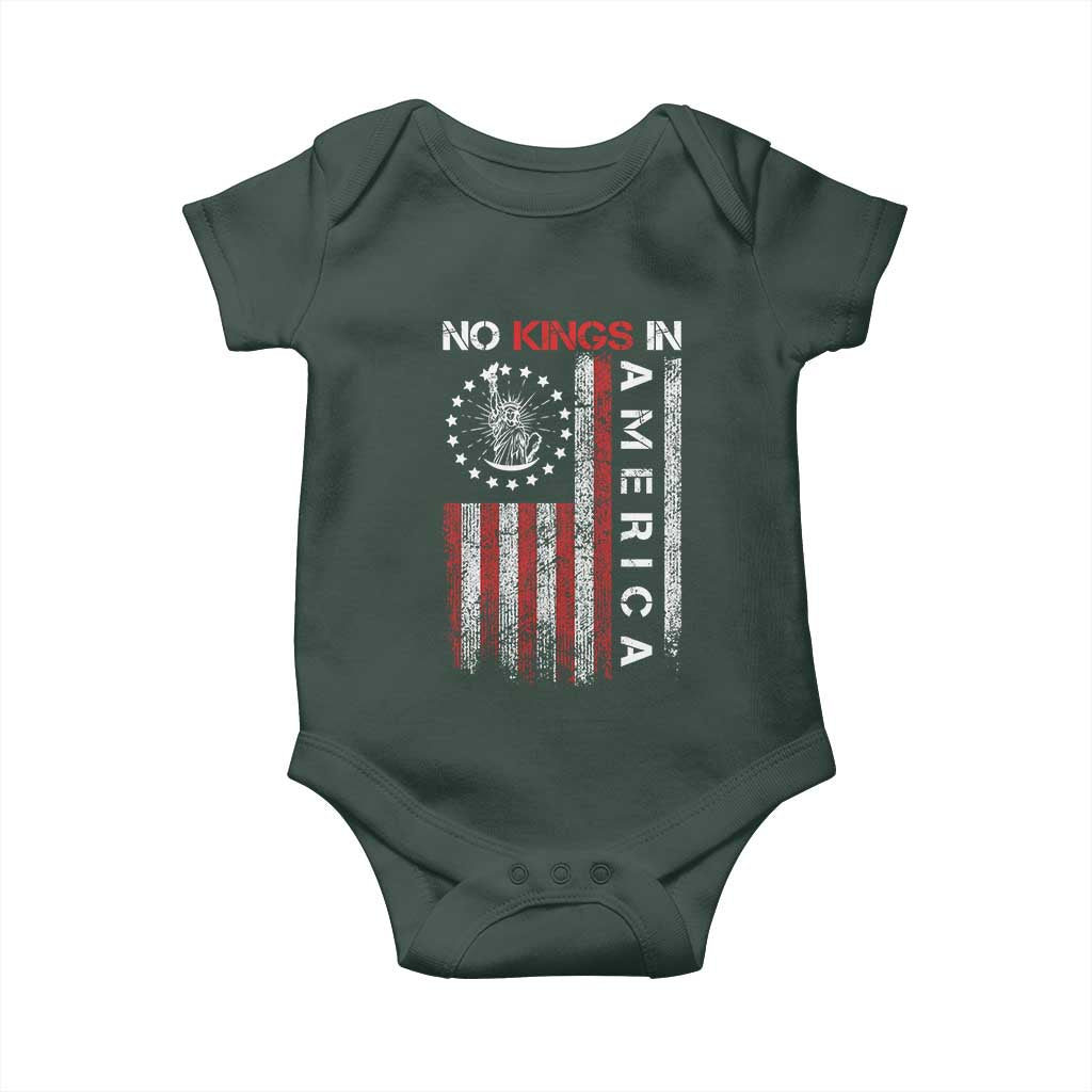 No Kings In America Baby Onesie Retro Freedom American Betsy Ross Flag TS02 Print Your Wear