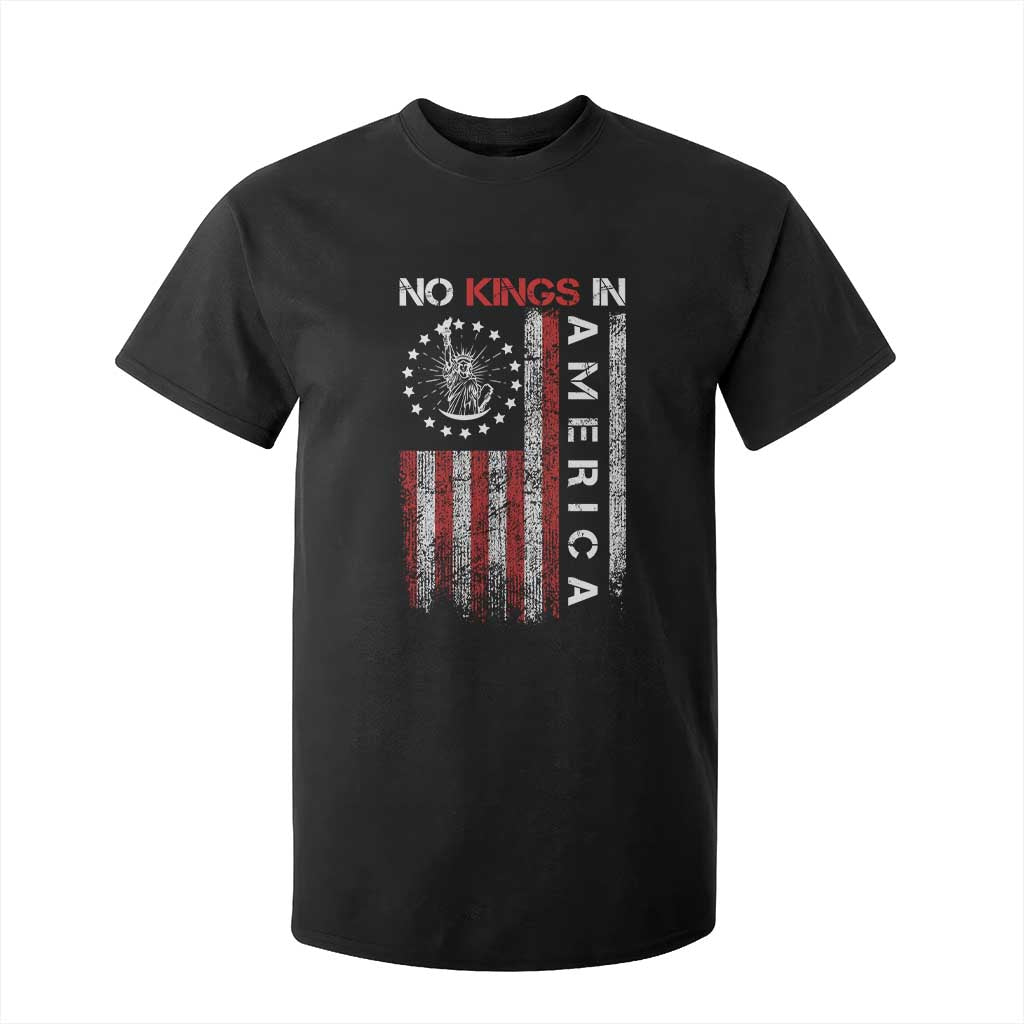 No Kings In America T Shirt For Kid Retro Freedom American Betsy Ross Flag TS02 Black Print Your Wear