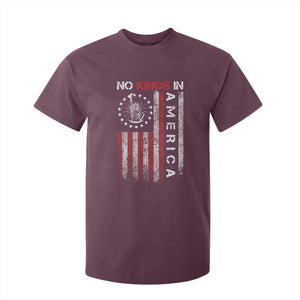 No Kings In America T Shirt For Kid Retro Freedom American Betsy Ross Flag TS02 Maroon Print Your Wear