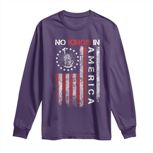 No Kings In America Long Sleeve Shirt Retro Freedom American Betsy Ross Flag TS02 Purple Print Your Wear
