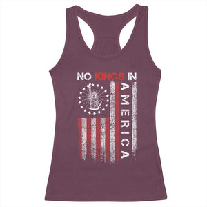 No Kings In America Racerback Tank Top Retro Freedom American Betsy Ross Flag TS02 Maroon Print Your Wear