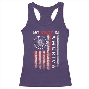 No Kings In America Racerback Tank Top Retro Freedom American Betsy Ross Flag TS02 Purple Print Your Wear