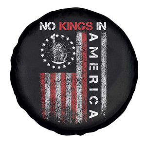 No Kings In America Spare Tire Cover Retro Freedom American Betsy Ross Flag TS02 Print Your Wear