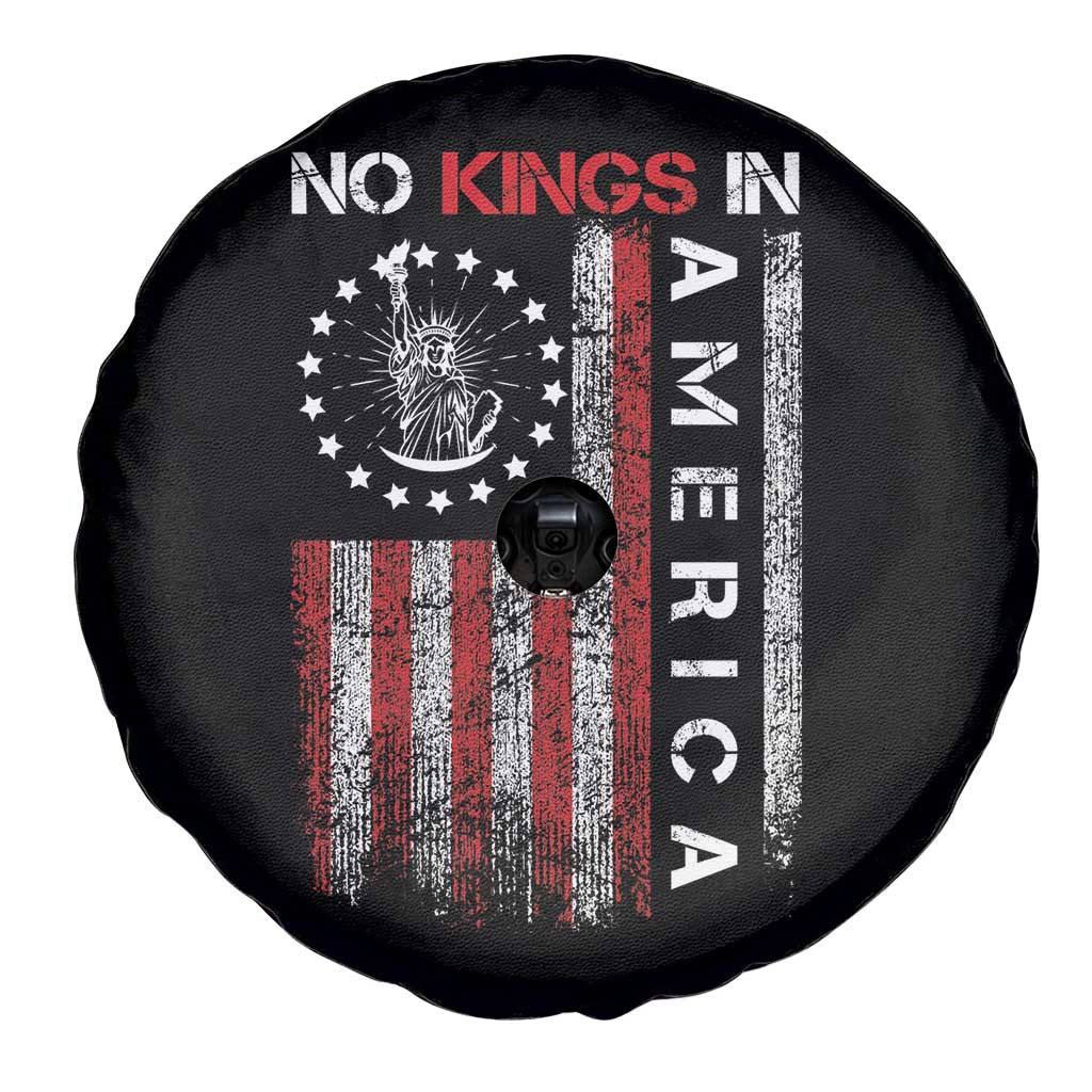 No Kings In America Spare Tire Cover Retro Freedom American Betsy Ross Flag TS02 Print Your Wear