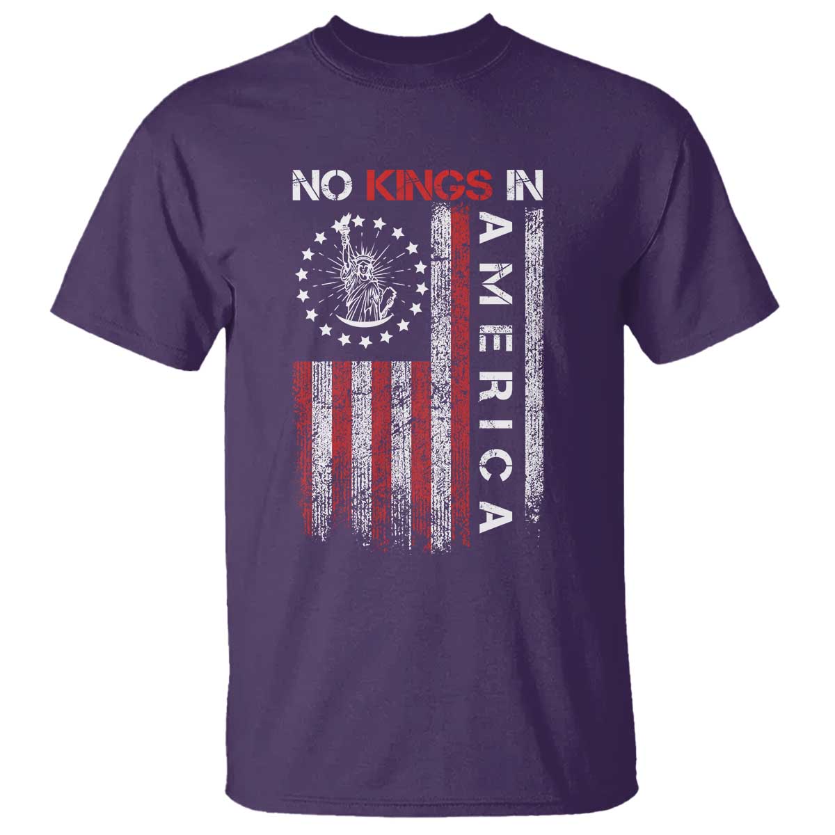 No Kings In America T Shirt Retro Freedom American Betsy Ross Flag TS02 Purple Print Your Wear