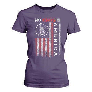 No Kings In America T Shirt For Women Retro Freedom American Betsy Ross Flag TS02 Purple Print Your Wear