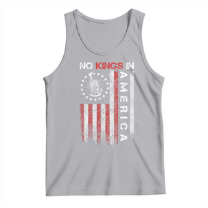 No Kings In America Tank Top Retro Freedom American Betsy Ross Flag TS02 Athletic Heather Print Your Wear
