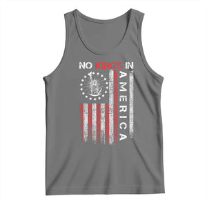 No Kings In America Tank Top Retro Freedom American Betsy Ross Flag TS02 Black Heather Print Your Wear