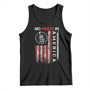 No Kings In America Tank Top Retro Freedom American Betsy Ross Flag TS02 Black Print Your Wear
