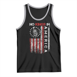 No Kings In America Tank Top Retro Freedom American Betsy Ross Flag TS02 Black Athletic Heather Print Your Wear