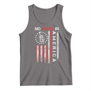 No Kings In America Tank Top Retro Freedom American Betsy Ross Flag TS02 Deep Heather Print Your Wear
