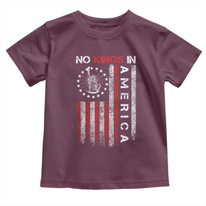 No Kings In America Toddler T Shirt Retro Freedom American Betsy Ross Flag TS02 Maroon Print Your Wear