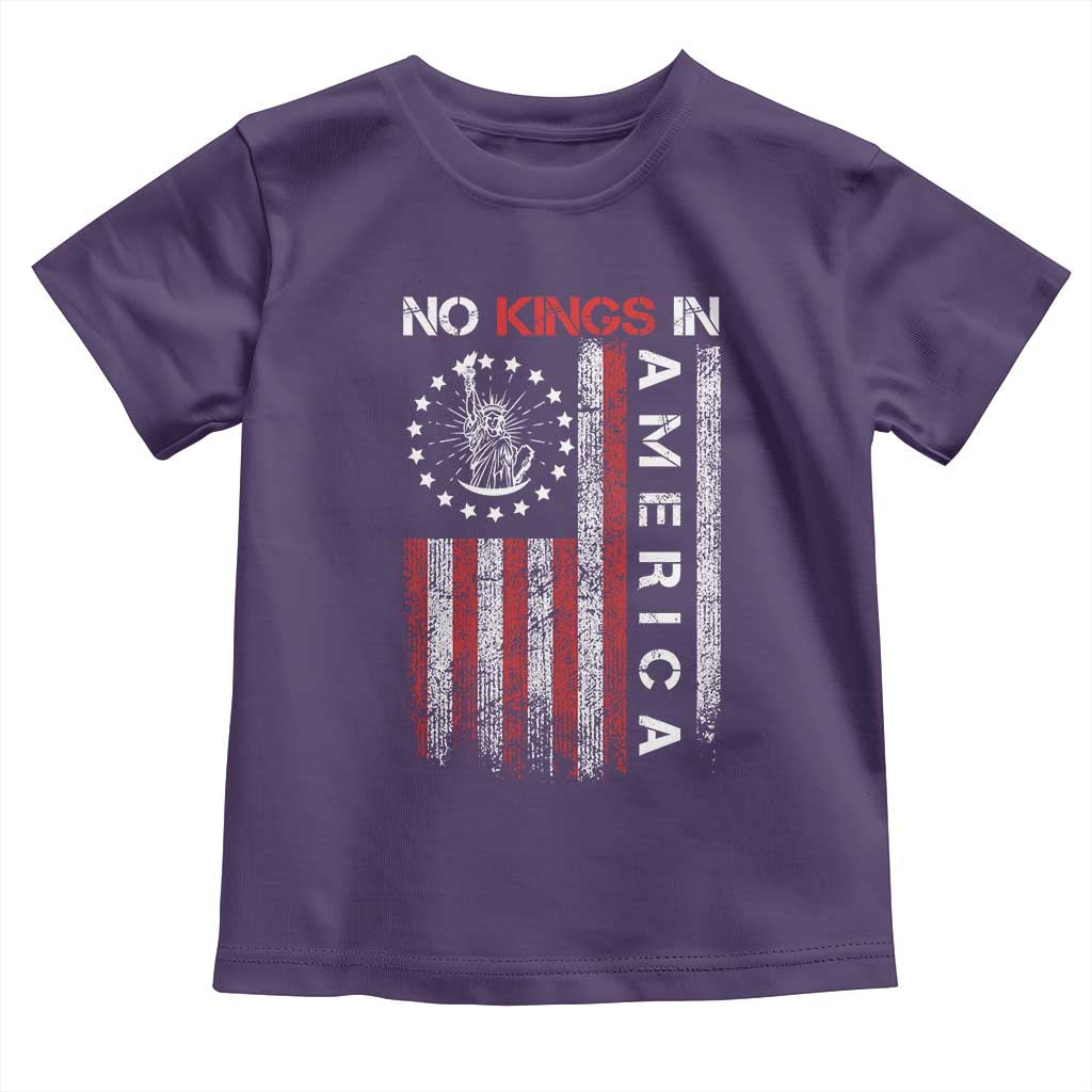 No Kings In America Toddler T Shirt Retro Freedom American Betsy Ross Flag TS02 Purple Print Your Wear