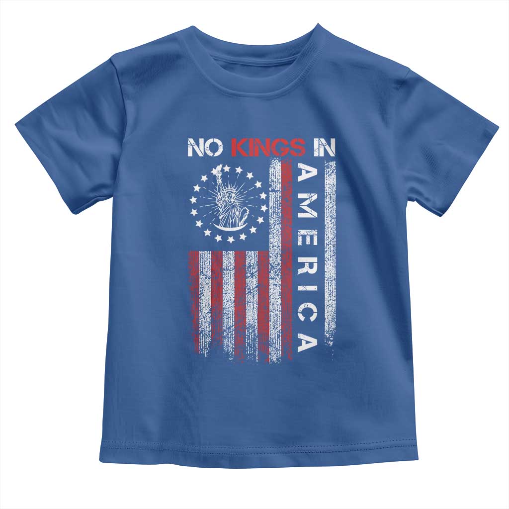 No Kings In America Toddler T Shirt Retro Freedom American Betsy Ross Flag TS02 Royal Blue Print Your Wear