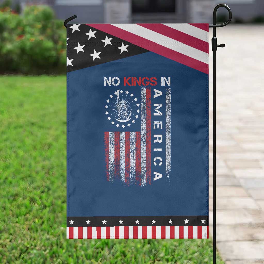No Kings In America Garden Flag Retro Freedom American Betsy Ross Flag TS02 Classic Blue Black Print Your Wear